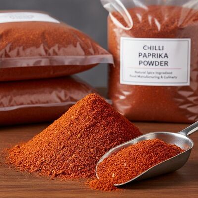 Bubuk paprika cabai kering bebas gluten, rempah halus alami yang sempurna untuk meningkatkan rasa dan warna pada produk makanan